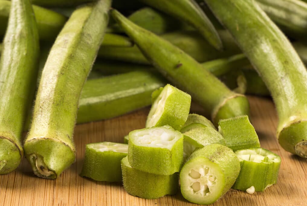 Emerald Green Velvet Okra
